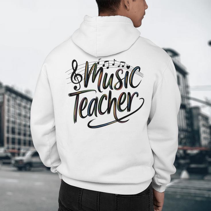 Music Teacher For Women Elementary First Day Of School Men's Hoodie Back Print, novelty gifts, funny gifts