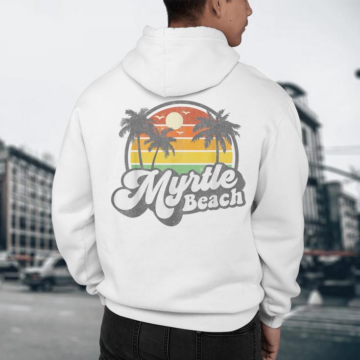 Myrtle Beach South Carolina Retro 70s Vintage Vacation Men's Hoodie Back Print, novelty gifts, funny gifts