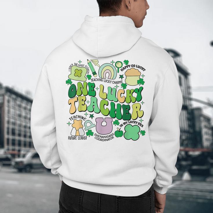 One Lucky Teacher St Patrick's Day Irish Teacher Lucky Era Men's Hoodie Back Print, novelty gifts, funny gifts