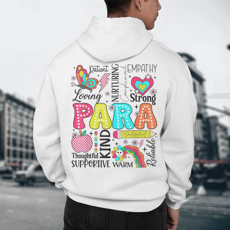 Para Paraprofessional Paraeducator Teacher Back To School Men's Hoodie Back Print, novelty gifts, funny gifts
