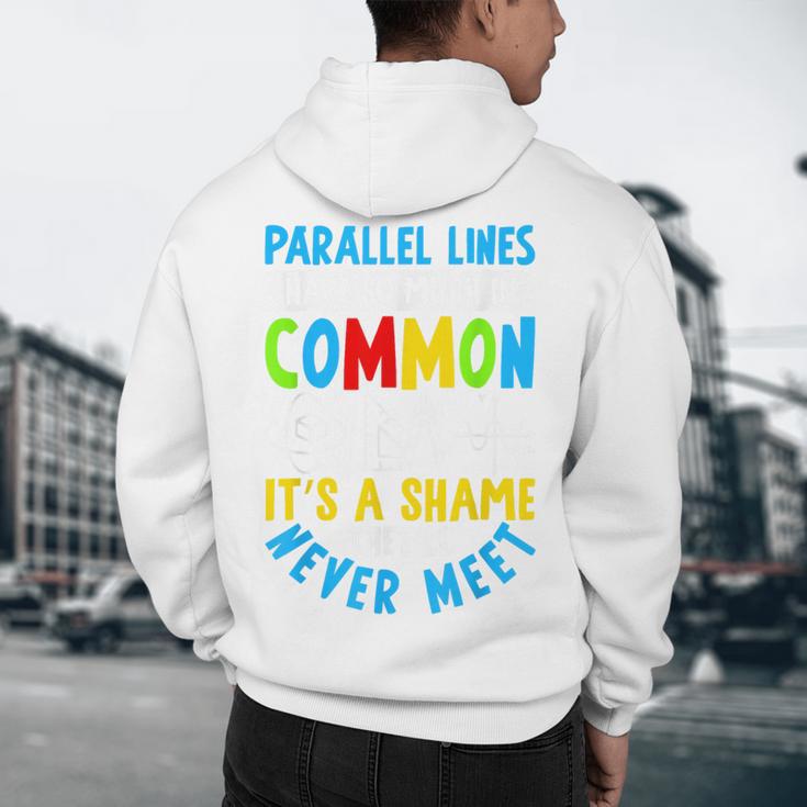 Parallel Lines Math Pun – Teacher Humor Men's Hoodie Back Print, novelty gifts, funny gifts