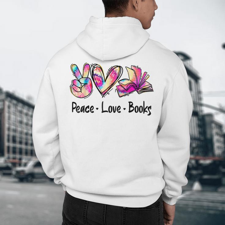 Peace Love Books Librarian Teacher Life Book Library Tie Dye Men's Hoodie Back Print, novelty gifts, funny gifts Peace Love Books Librarian Teacher Life Book Library Tie Dye Men's Hoodie Back Print, novelty gifts, funny gifts