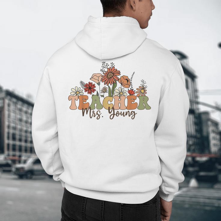 Personalized Name Teacher Mrs Young Back To School Custom Men's Hoodie Back Print, novelty gifts, funny gifts