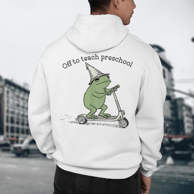 Pre K Grade Teacher Frog Back To School Preschool Men's Hoodie Back Print, novelty gifts, funny gifts