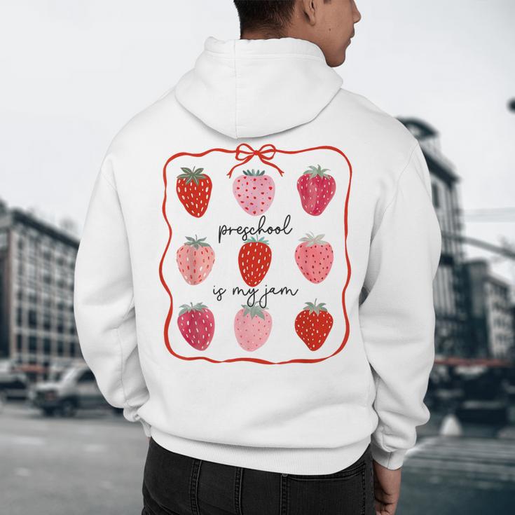 Preschool Is My Jam Strawberry Teacher First Day Of School Men's Hoodie Back Print, novelty gifts, funny gifts Preschool Is My Jam Strawberry Teacher First Day Of School Men's Hoodie Back Print, novelty gifts, funny gifts