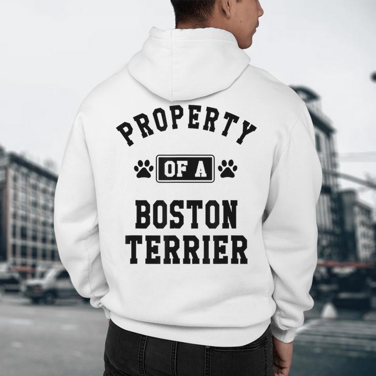 Property Of Boston Terrier Boston Terrier Shirt Men's Hoodie Back Print, novelty gifts, funny gifts