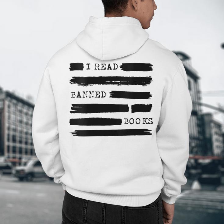 I Read Banned Books Banned Books Week Librarian Teacher Men's Hoodie Back Print, novelty gifts, funny gifts