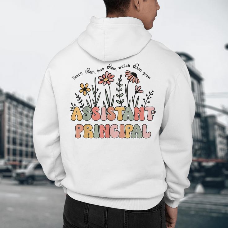 Retro Floral Assistant Principal Shirt For Teachers Day Men's Hoodie Back Print, novelty gifts, funny gifts