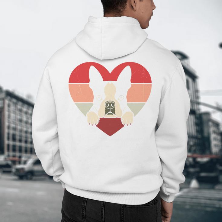 Retro Heart Boston Terrier Dog Vintage Valentine Men's Hoodie Back Print, novelty gifts, funny gifts