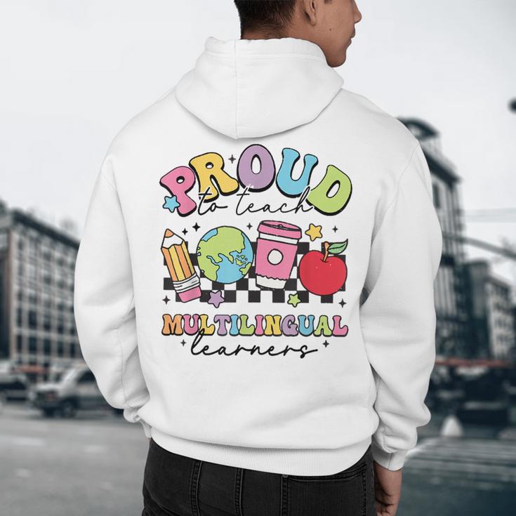 Retro Proud To Teach Multilingual Learners English Teacher Men's Hoodie Back Print, novelty gifts, funny gifts Retro Proud To Teach Multilingual Learners English Teacher Men's Hoodie Back Print, novelty gifts, funny gifts
