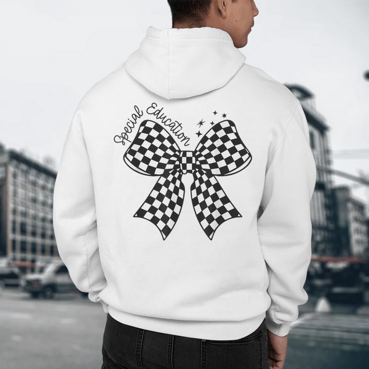 Retro Special Education Squad Coquette Bow SPED Teacher Men's Hoodie Back Print, novelty gifts, funny gifts