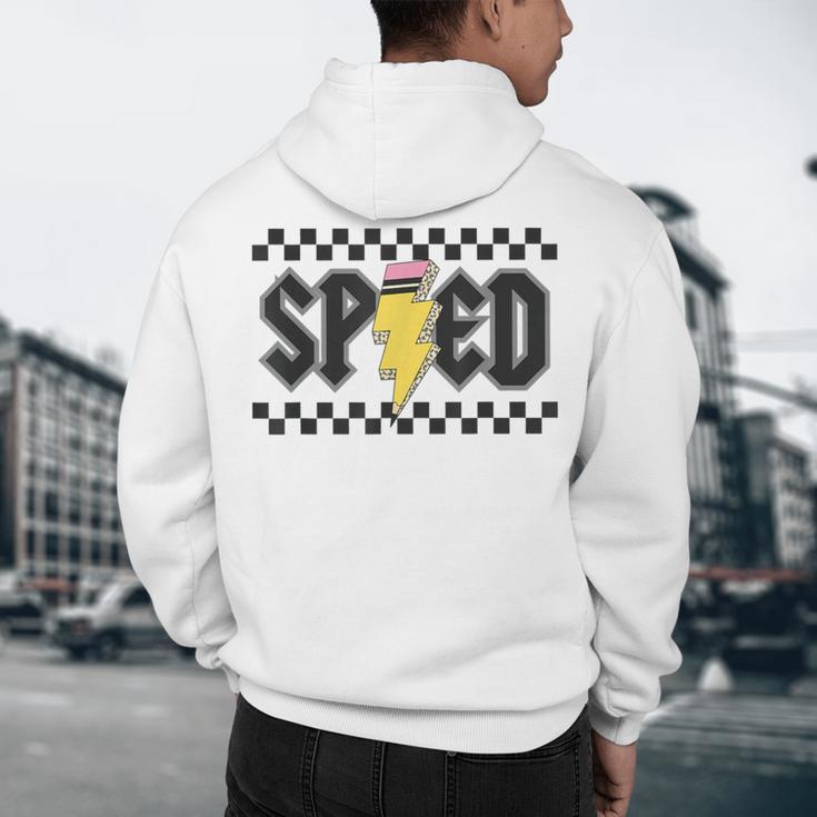 Retro SPED Teacher Pencil Lightning Bolt Back To School Men's Hoodie Back Print, novelty gifts, funny gifts Retro SPED Teacher Pencil Lightning Bolt Back To School Men's Hoodie Back Print, novelty gifts, funny gifts