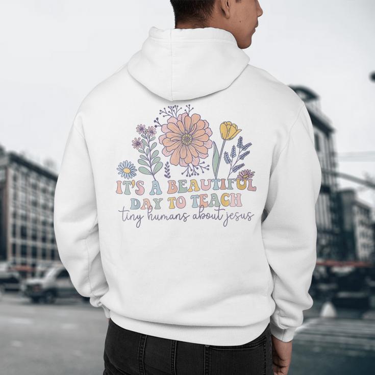 Retro I Teach Tiny Humans About Jesus Christian Teacher Men's Hoodie Back Print, novelty gifts, funny gifts Retro I Teach Tiny Humans About Jesus Christian Teacher Men's Hoodie Back Print, novelty gifts, funny gifts
