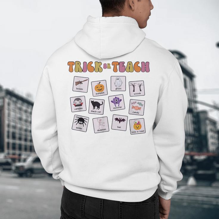 Retro Trick Or Treat Halloween Special Education Teacher Men's Hoodie Back Print, novelty gifts, funny gifts Retro Trick Or Treat Halloween Special Education Teacher Men's Hoodie Back Print, novelty gifts, funny gifts