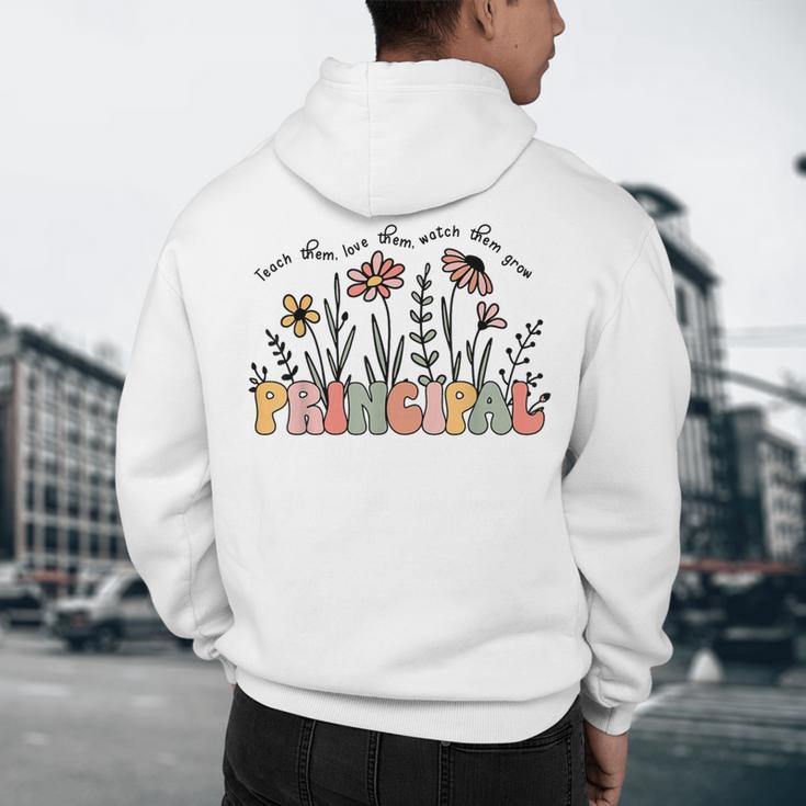 Retro Vintage Floral Principal Shirt For Women Teachers Day Men's Hoodie Back Print, novelty gifts, funny gifts Retro Vintage Floral Principal Shirt For Women Teachers Day Men's Hoodie Back Print, novelty gifts, funny gifts