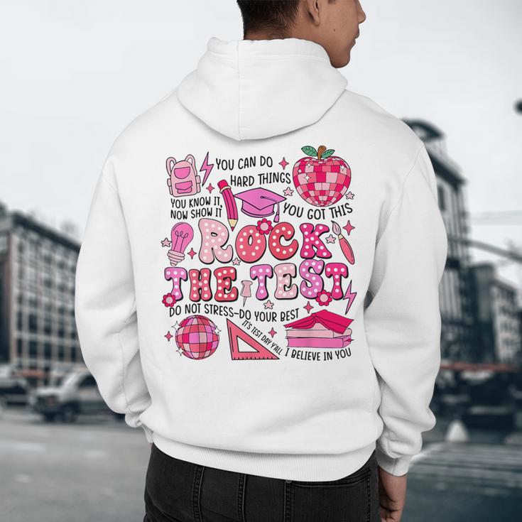 Rock The Test Testing Day Don't Stress Do Your Best Teacher For Men Women Girls Kids Men's Hoodie Back Print, novelty gifts, funny gifts