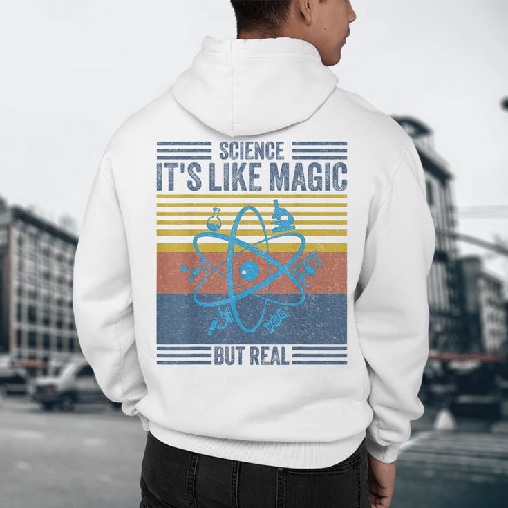 Science It's Like Magic But Real Science Teacher Geek Nerd Men's Hoodie Back Print, novelty gifts, funny gifts