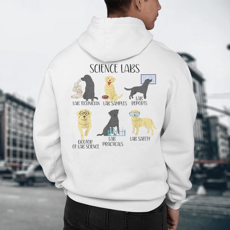 Science Labs Dogs Labrador Retriever Science Teacher Men's Hoodie Back Print, novelty gifts, funny gifts