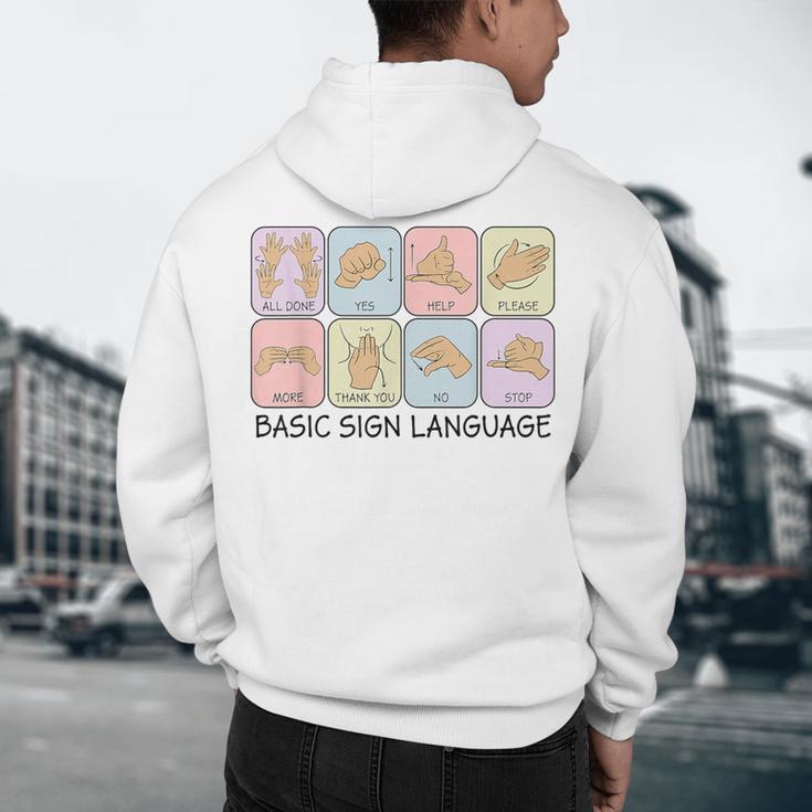 Basic Sign Language Speech Pathology Aac Sped Teacher Men's Hoodie Back Print, novelty gifts, funny gifts Basic Sign Language Speech Pathology Aac Sped Teacher Men's Hoodie Back Print, novelty gifts, funny gifts
