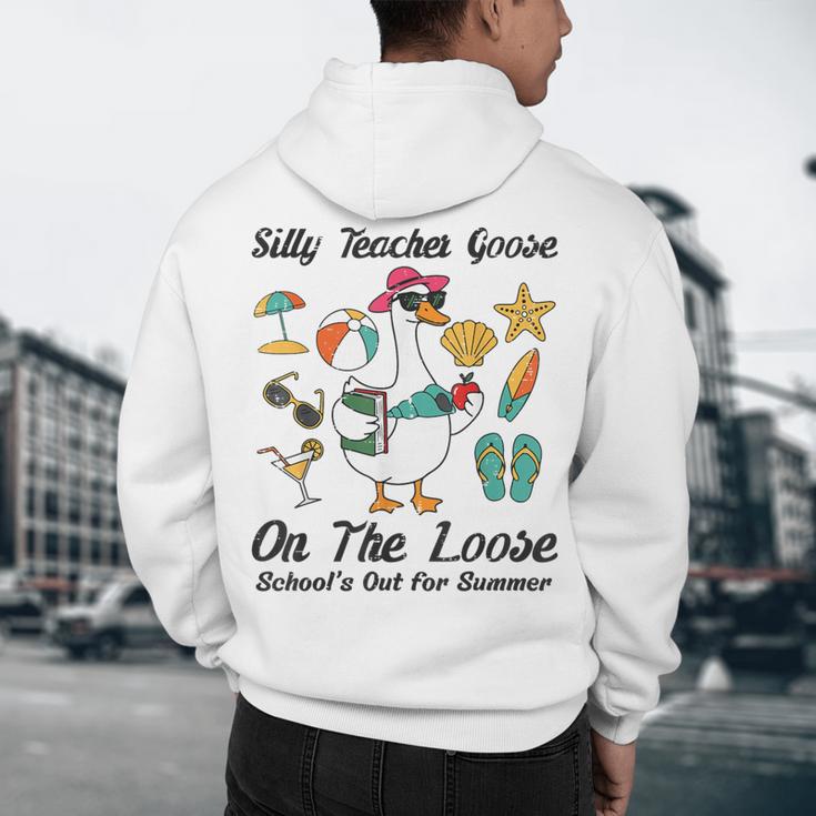 Silly Teacher Goose On The Loose School Out Summer Women Men Men's Hoodie Back Print, novelty gifts, funny gifts Silly Teacher Goose On The Loose School Out Summer Women Men Men's Hoodie Back Print, novelty gifts, funny gifts