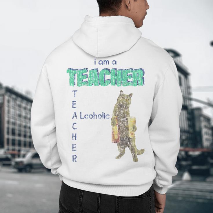I Am A Teacher Alcoholic Cat Beer Feline Men Women Men's Hoodie Back Print, novelty gifts, funny gifts I Am A Teacher Alcoholic Cat Beer Feline Men Women Men's Hoodie Back Print, novelty gifts, funny gifts