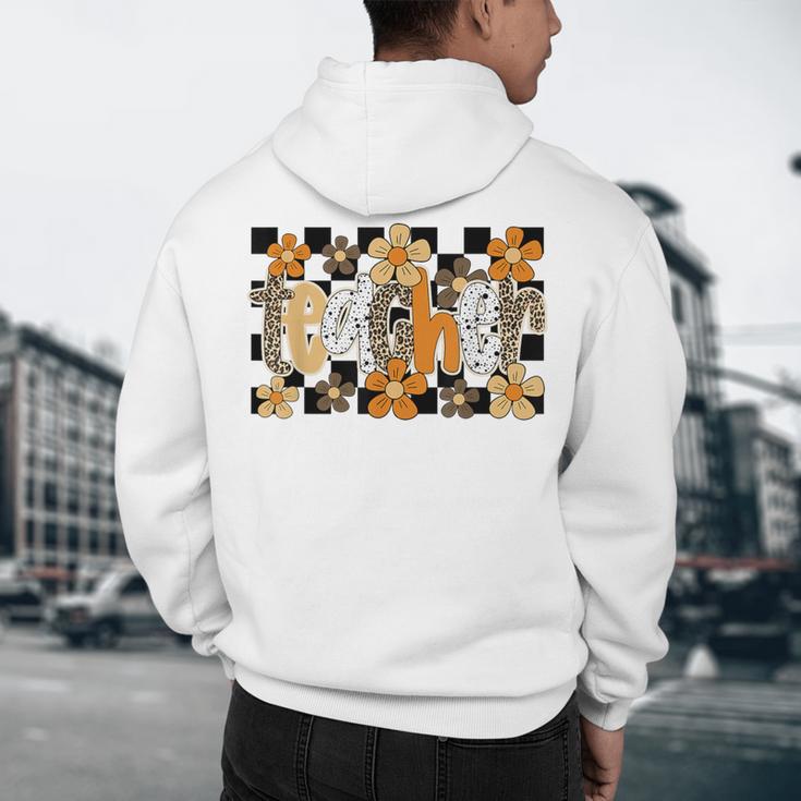 Teacher Appreciation Boho Floral Leopard Checkered Men's Hoodie Back Print, novelty gifts, funny gifts Teacher Appreciation Boho Floral Leopard Checkered Men's Hoodie Back Print, novelty gifts, funny gifts