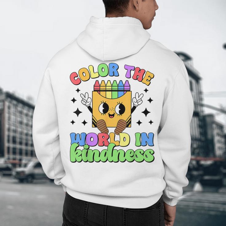 Teacher Back To School Color In Kindness Crayon Pencil Men's Hoodie Back Print, novelty gifts, funny gifts Teacher Back To School Color In Kindness Crayon Pencil Men's Hoodie Back Print, novelty gifts, funny gifts