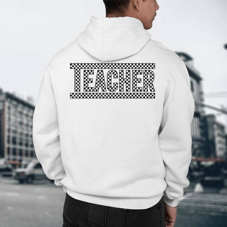 Teacher Checkered Racing Teacher Appreciation Men Women Men's Hoodie Back Print, novelty gifts, funny gifts Teacher Checkered Racing Teacher Appreciation Men Women Men's Hoodie Back Print, novelty gifts, funny gifts