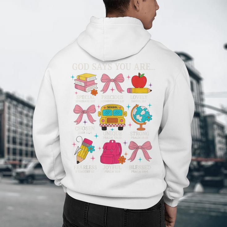 Teacher Christian God Says I Am Faith Religious Bible Verse Men's Hoodie Back Print, novelty gifts, funny gifts Teacher Christian God Says I Am Faith Religious Bible Verse Men's Hoodie Back Print, novelty gifts, funny gifts