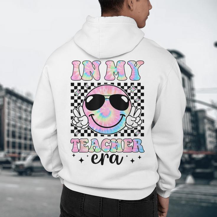In My Teacher Era Groovy Tie Dye Back To School Cute Teacher Men's Hoodie Back Print, novelty gifts, funny gifts