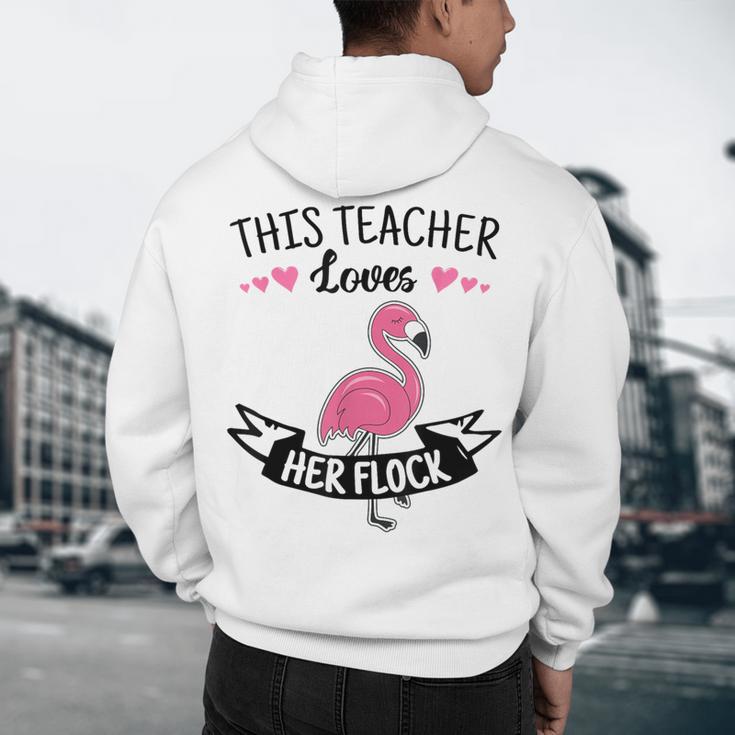 This Teacher Loves Her Flock Cute Flamingo Teacher Men's Hoodie Back Print, novelty gifts, funny gifts This Teacher Loves Her Flock Cute Flamingo Teacher Men's Hoodie Back Print, novelty gifts, funny gifts