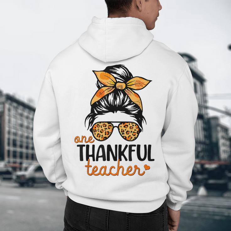 Thanksgiving Shirt Teacher Women Messy Bun Thankful Teacher Men's Hoodie Back Print, novelty gifts, funny gifts Thanksgiving Shirt Teacher Women Messy Bun Thankful Teacher Men's Hoodie Back Print, novelty gifts, funny gifts