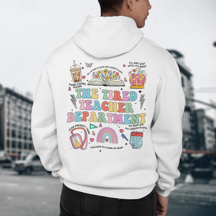 The Tired Teachers Department Retro Groovy Back To School Men's Hoodie Back Print, novelty gifts, funny gifts The Tired Teachers Department Retro Groovy Back To School Men's Hoodie Back Print, novelty gifts, funny gifts