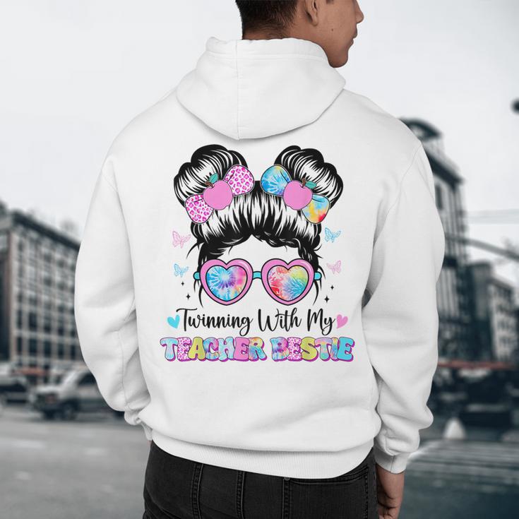 Twinning With My Teacher Bestie Twin Day Friends Teacher Men's Hoodie Back Print, novelty gifts, funny gifts