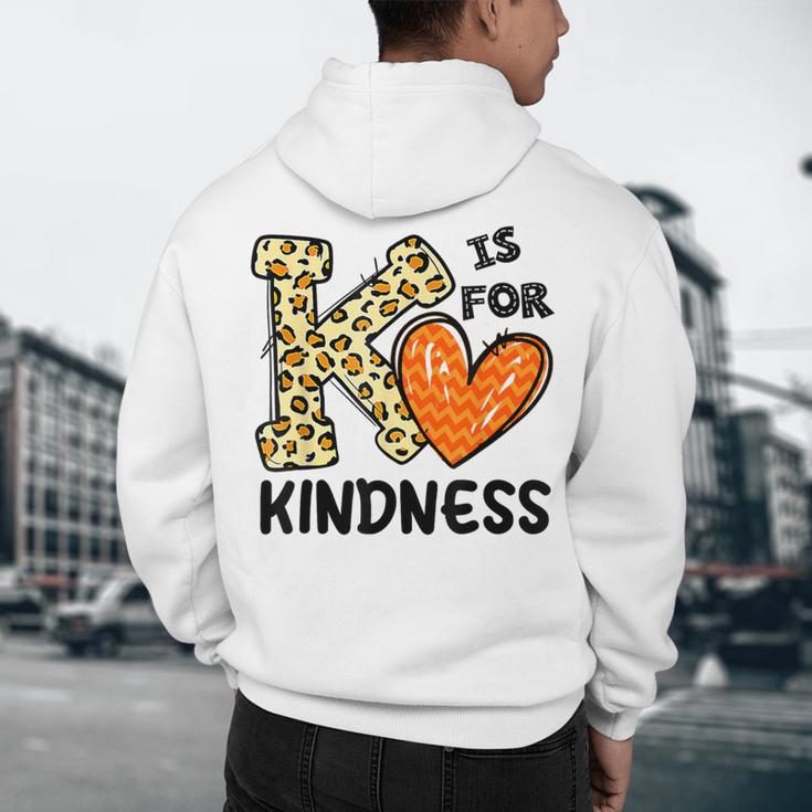 Unity Day K Is For Kindness Anti Bullying Orange Teacher Men Women Kids Men's Hoodie Back Print, novelty gifts, funny gifts