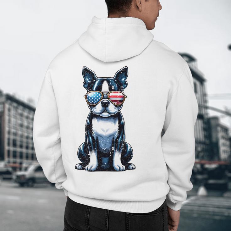 USA Flag Boston Terrier Best Dog Mom Ever 2025 Men's Hoodie Back Print, novelty gifts, funny gifts