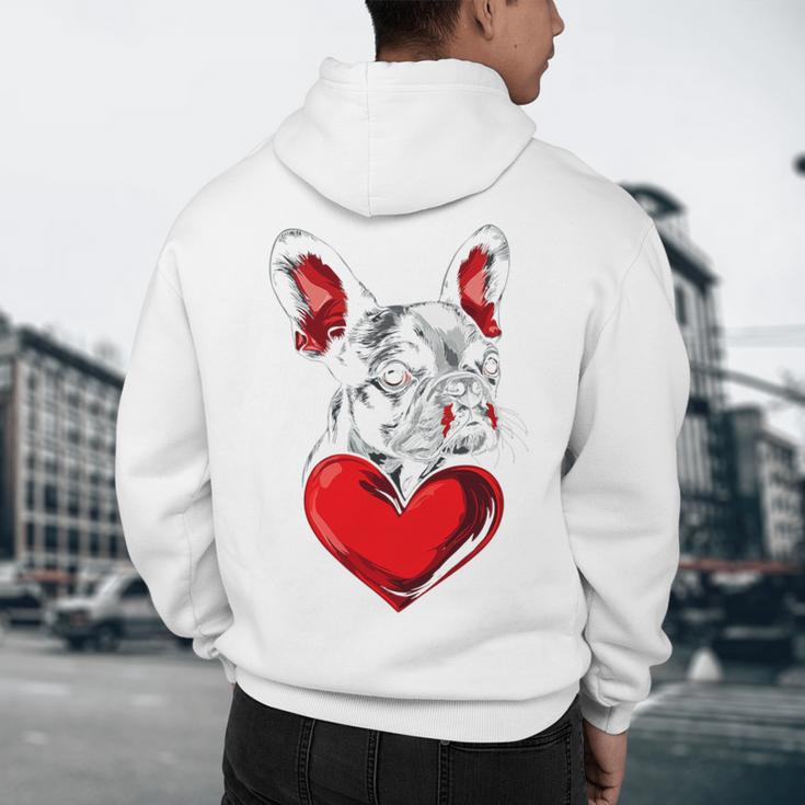 Valentine's Day Boston Terrier Dog Vector Men's Hoodie Back Print, novelty gifts, funny gifts