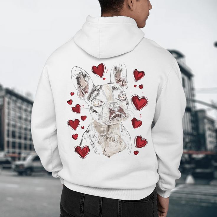 Valentine's Day Boston Terrier Men's Hoodie Back Print, novelty gifts, funny gifts