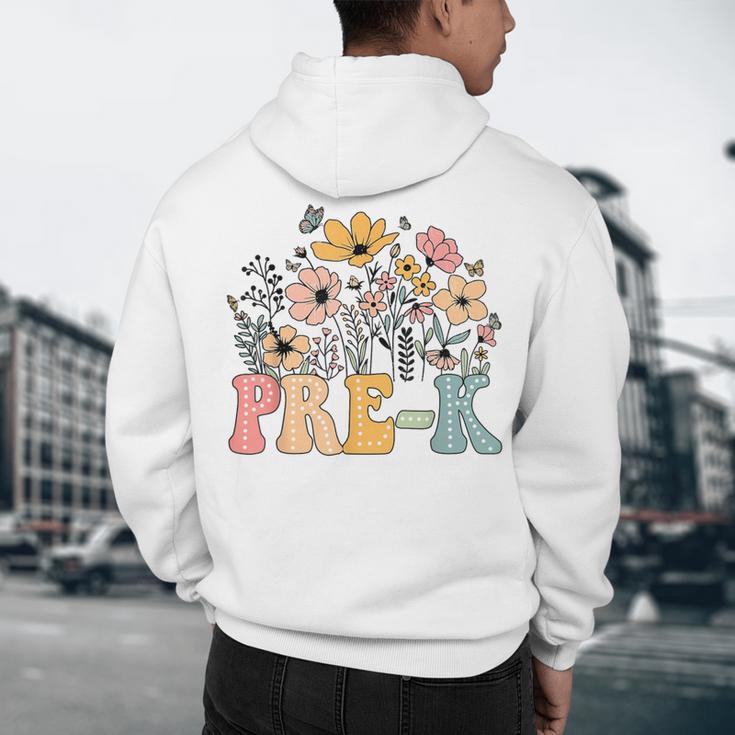 Wildflower Pre-K Preschool Team Floral Teacher Girls Men's Hoodie Back Print, novelty gifts, funny gifts Wildflower Pre-K Preschool Team Floral Teacher Girls Men's Hoodie Back Print, novelty gifts, funny gifts