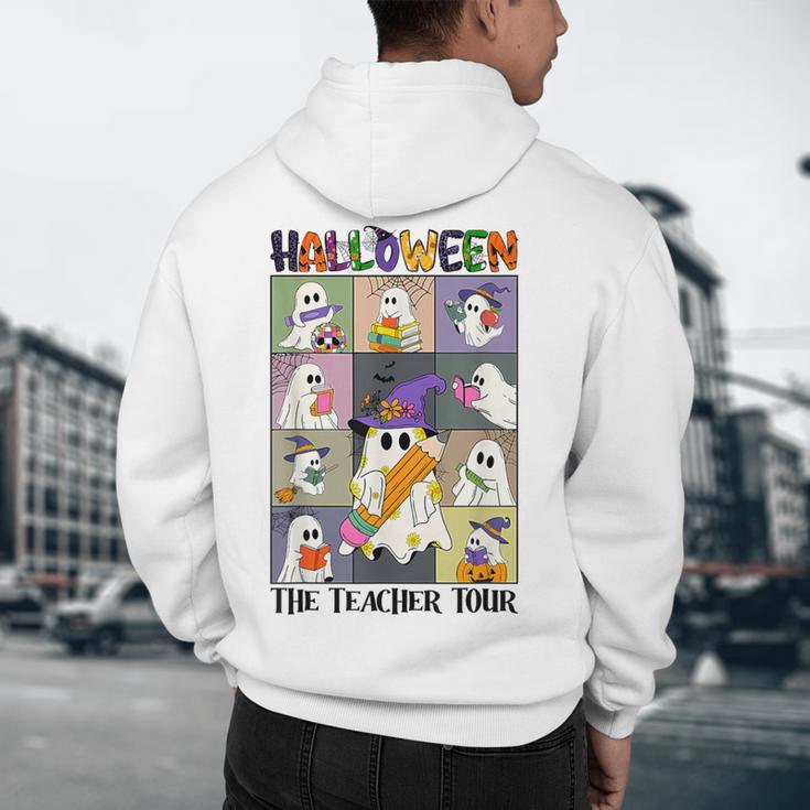 Women Halloween The Teacher Tour Ghosts Pencil Pumpkins Men's Hoodie Back Print, novelty gifts, funny gifts
