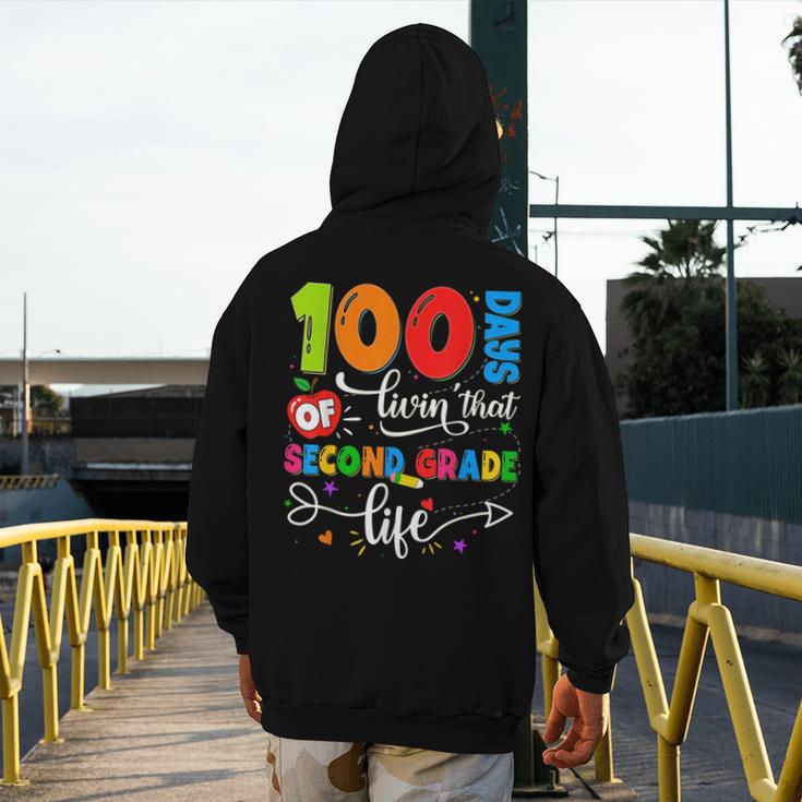 100 Days Of Living That 2nd Grade Life Boy Girl Teacher Men's Hoodie Back Print, 2nd Grade Teacher Gifts, funny design 100 Days Of Living That 2nd Grade Life Boy Girl Teacher Men's Hoodie Back Print, 2nd Grade Teacher Gifts, funny design
