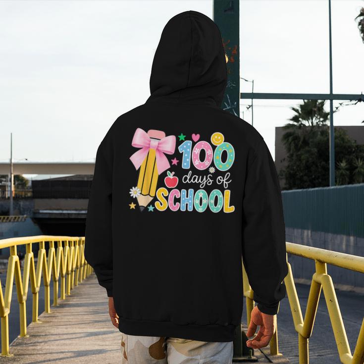 100 Days Of School Preppy 100th Day Of School Teachers Girls Men's Hoodie Back Print, funny design 100 Days Of School Preppy 100th Day Of School Teachers Girls Men's Hoodie Back Print, funny design
