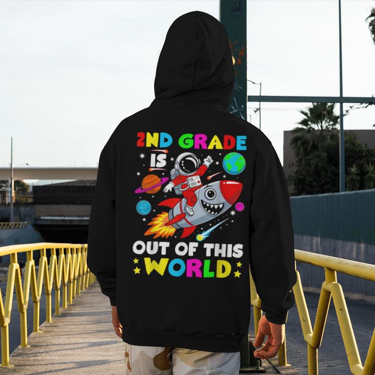 2nd Grade Is Out Of This World Space Rocket Planets Teacher Men's Hoodie Back Print, 2nd Grade Teacher Gifts, funny design