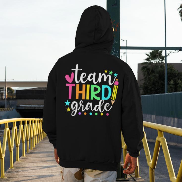 3rd Grade Team Pencil Teacher Student Back To School Girls Men's Hoodie Back Print, funny design