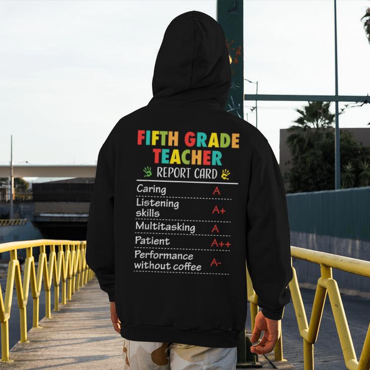 5th Grade Teacher Report Card Appreciation Men Women Men's Hoodie Back Print, funny design