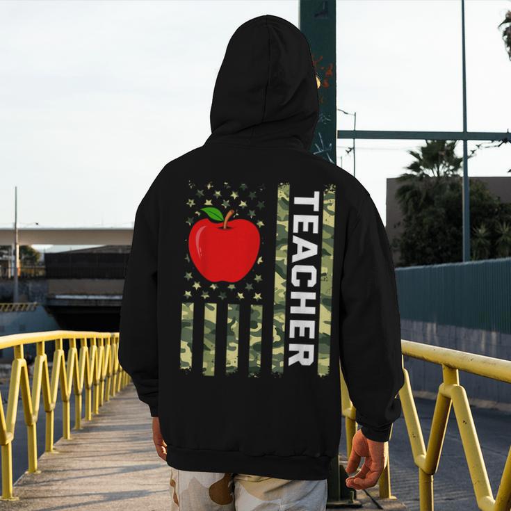 American Flag Camouflage Teacher Patriotic 4th Of July Men's Hoodie Back Print, funny design American Flag Camouflage Teacher Patriotic 4th Of July Men's Hoodie Back Print, funny design