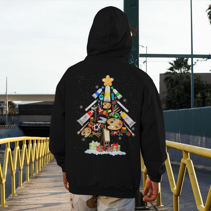Art Christmas Tree Merry Christmas Artist Art Teacher Men's Hoodie Back Print, funny design Art Christmas Tree Merry Christmas Artist Art Teacher Men's Hoodie Back Print, funny design