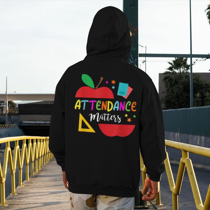Attendance Matters Teacher Apple For Back To School Men's Hoodie Back Print, funny design