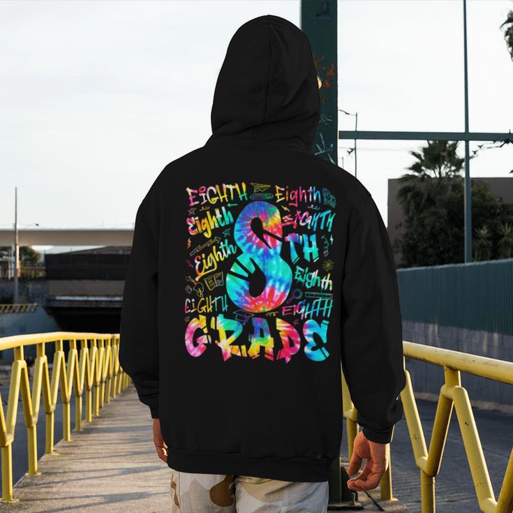 Back To School Eighth 8th Grade Tie Dye Typography Teacher Men's Hoodie Back Print, funny design Back To School Eighth 8th Grade Tie Dye Typography Teacher Men's Hoodie Back Print, funny design