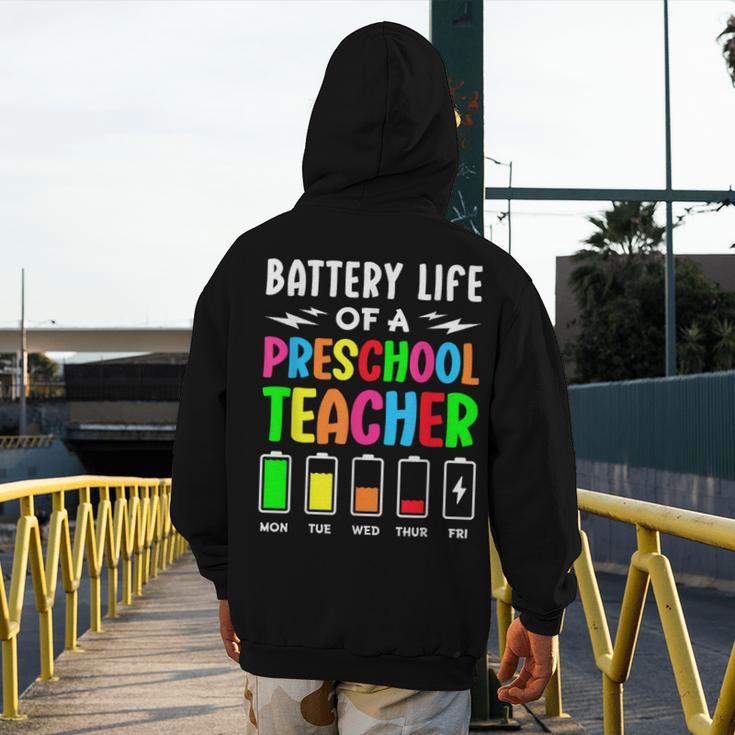 Battery Life Of a Preschool School Teacher School Week Men's Hoodie Back Print, funny design Battery Life Of a Preschool School Teacher School Week Men's Hoodie Back Print, funny design